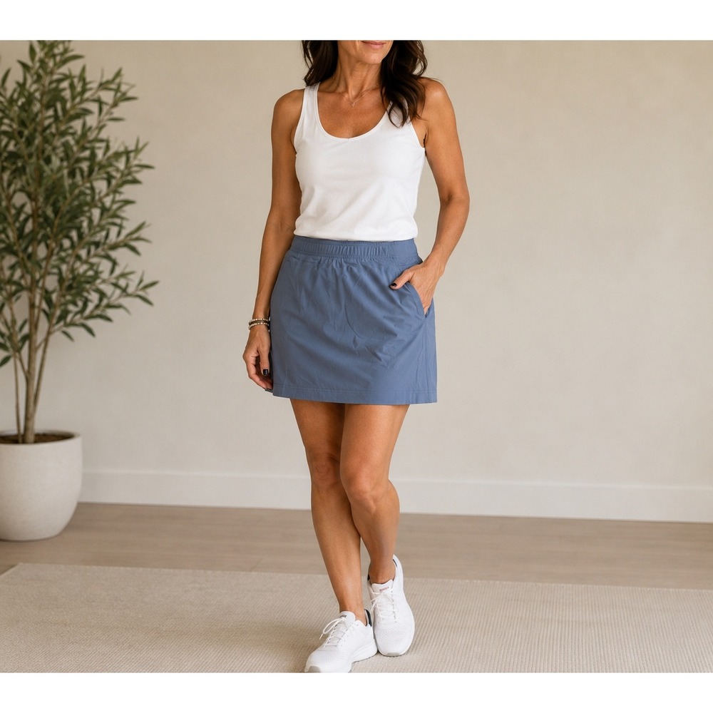 Eddie Bauer Escapelite Skirt Bluehaze Women L Athletic Hiking Stretch Gorpcore